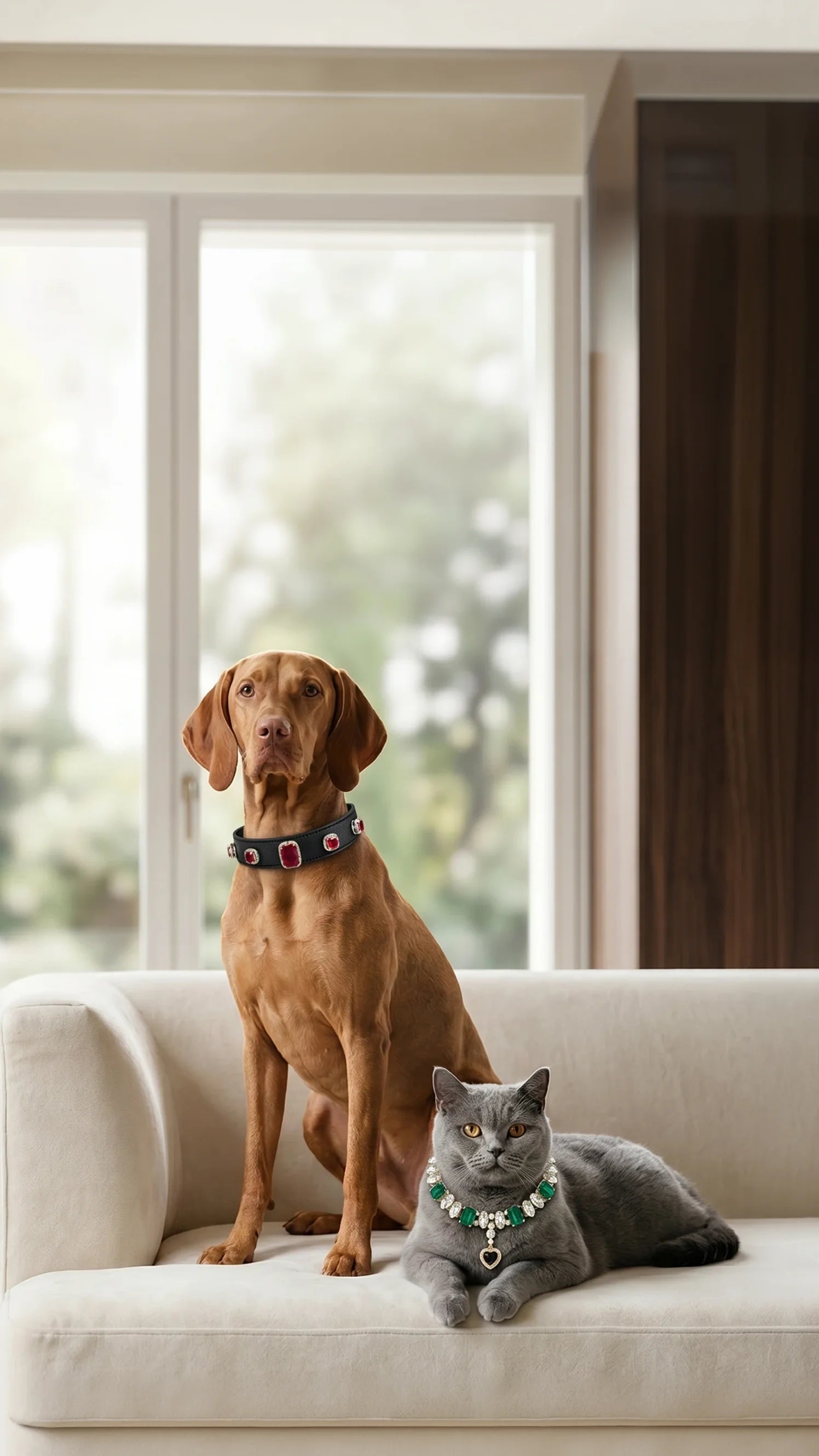 Vanderclix designer pet collar and necklace – snap-on charm jewelry for dogs and cats