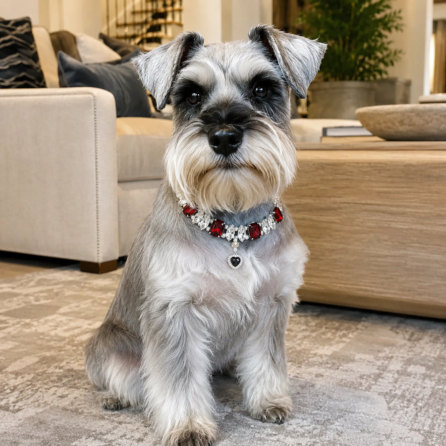 Vanderclix Faceted Drop Necklace Burgundy Schnauzer Outdoor